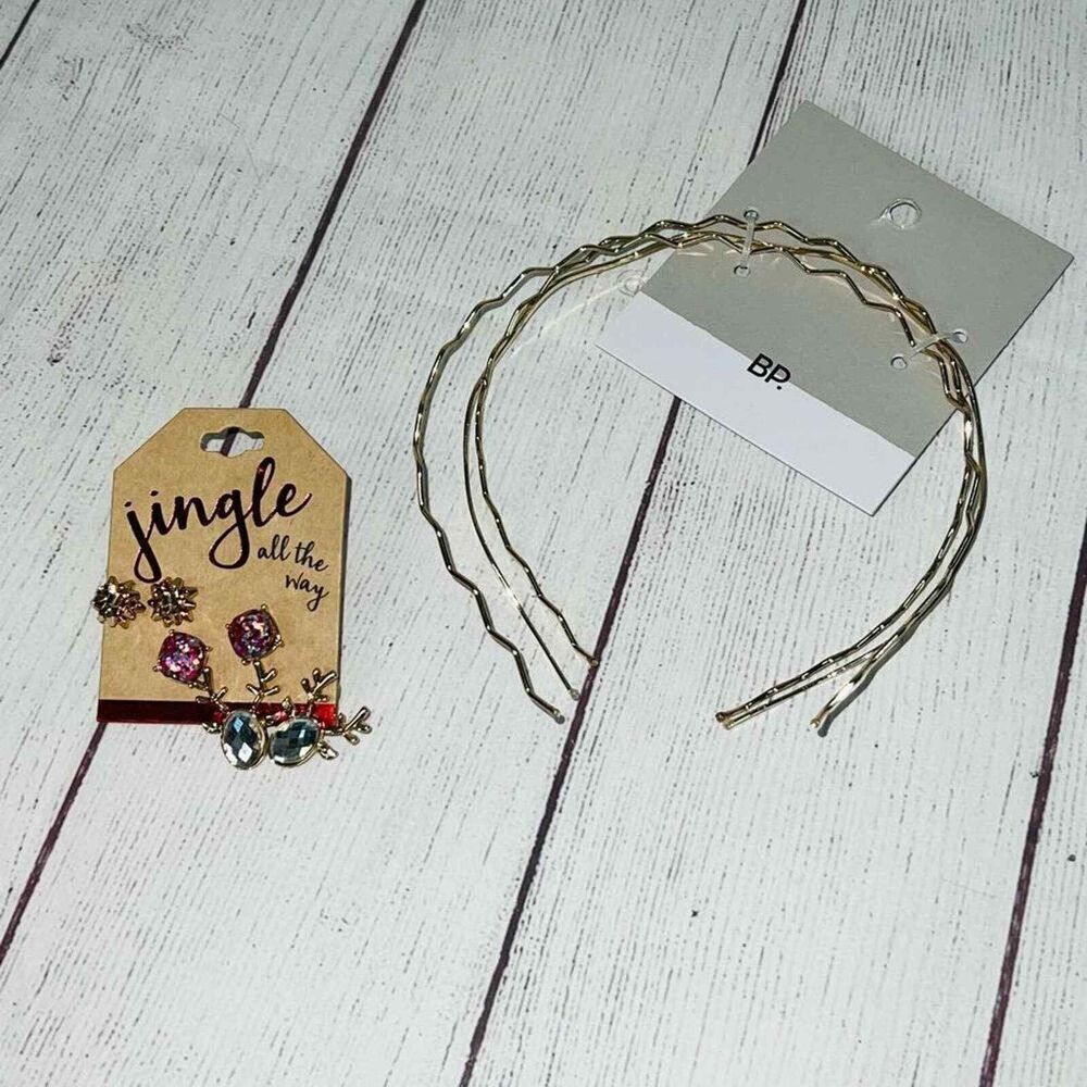3pc Headband & Christmas 3 piece Earrings Set